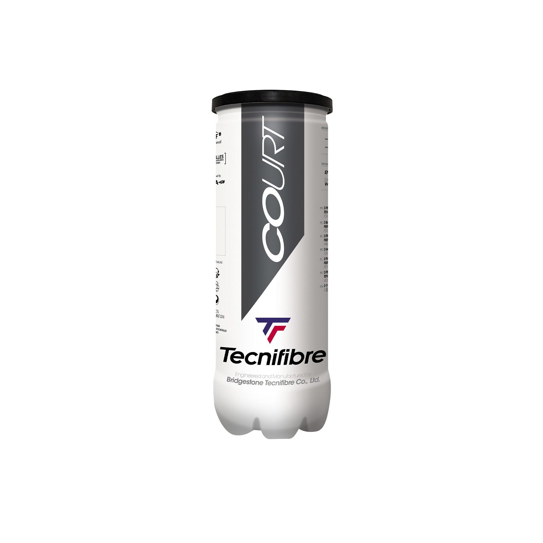 Tubo com 3 Unidades de bolas de T&ecirc;nis Tecnifibre Court