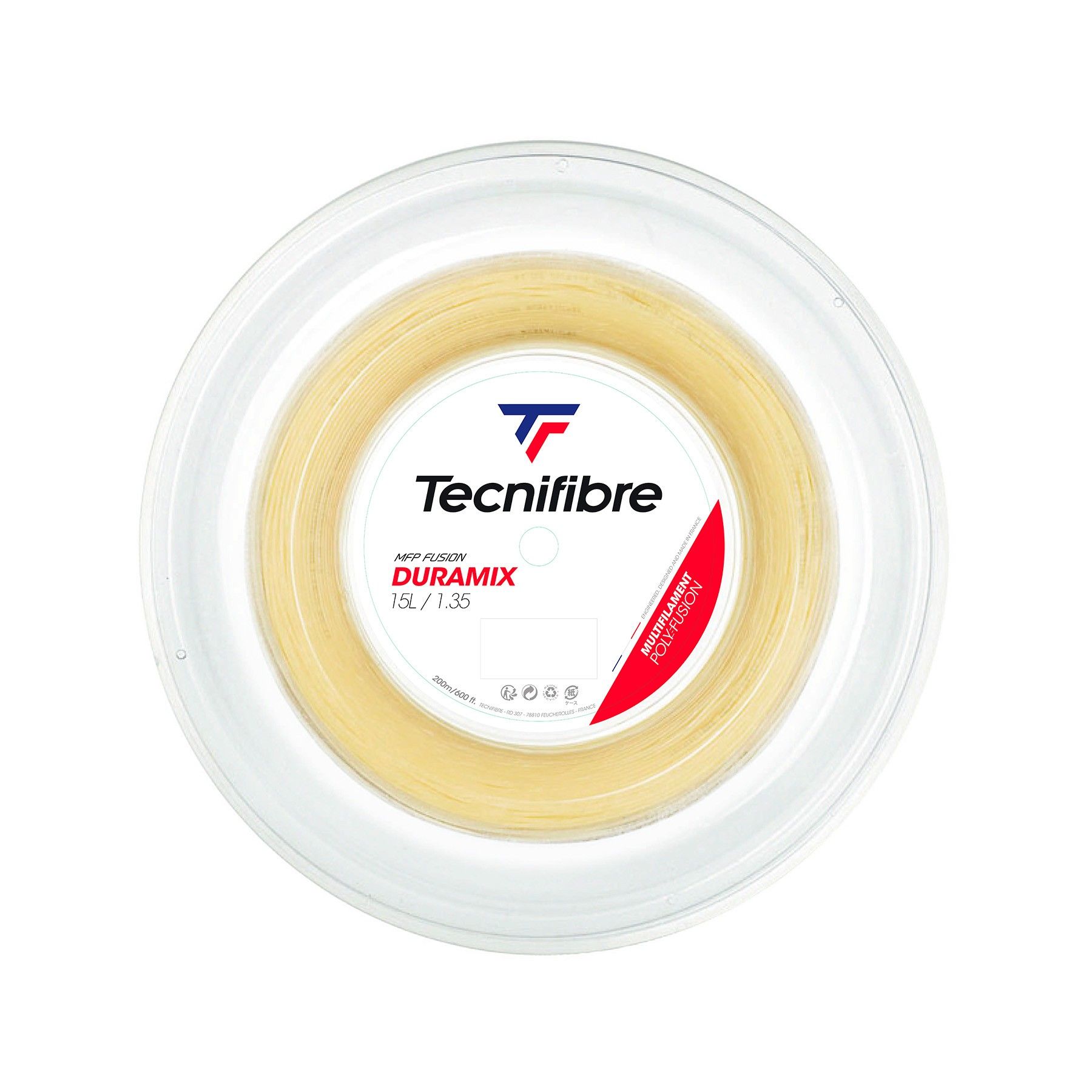 Corda Bobina 200M Duramix HD 1,35 Branco Tecnifibre