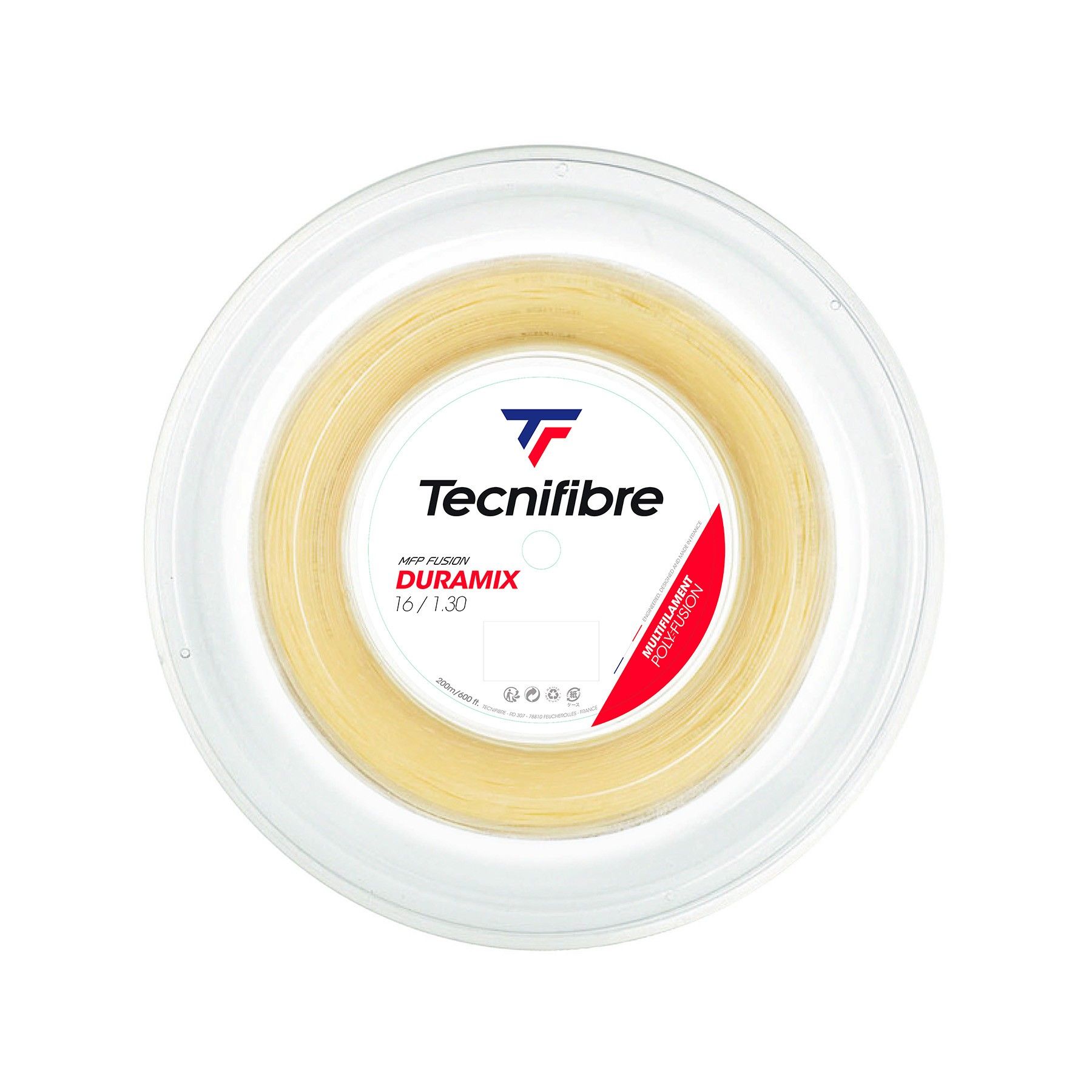Corda Bobina 200M Duramix HD 1,30 Branco Tecnifibre