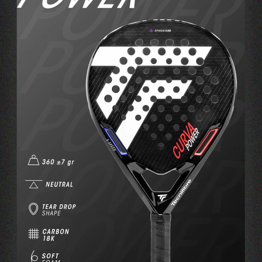 Miniatura 3.0 de Raquete de Padel Curva Power Preto Tecnifibre