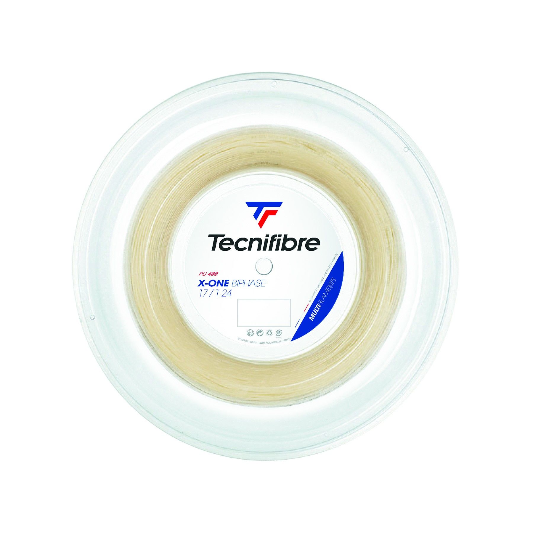 Corda Bobina 200M X One Biphase 1,24 Branco Tecnifibre