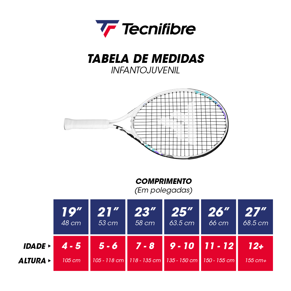 Miniatura 2.0 de Raquete de T&ecirc;nis Juvenil T-Fight Team 24 Branco Tecnifibre