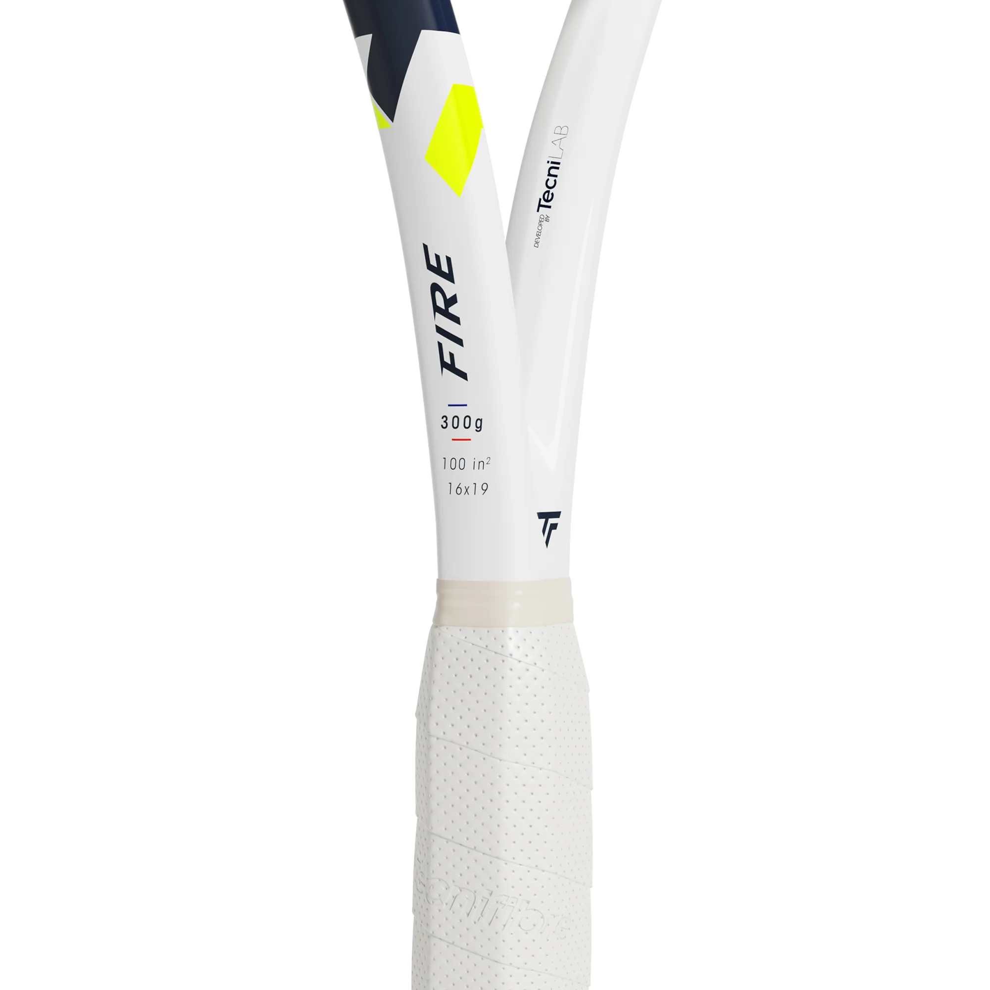 Miniatura 6.0 de Raquete de T&ecirc;nis Fire 305 Branco/Verde Lim&atilde;o Tecnifibre