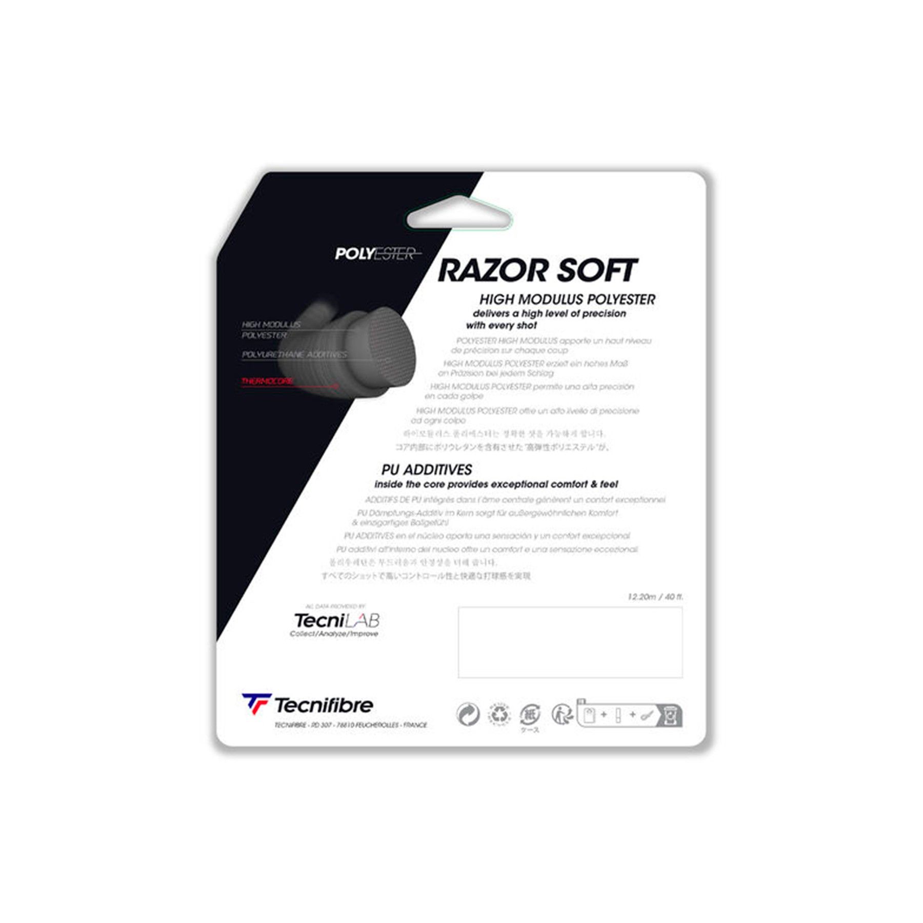 Corda Set Razor Soft 1,25 Tecnifibre Branco